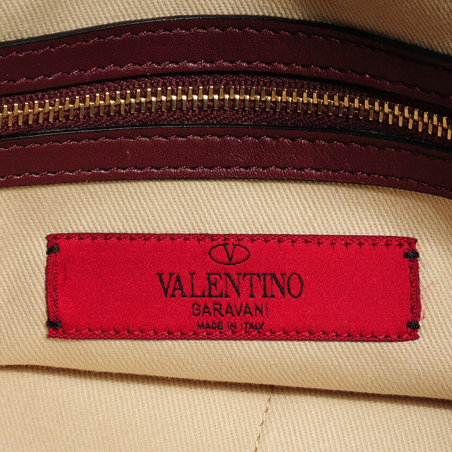 Valentino Garavani Vitello Rockstud Dome Satchel Red 6 of 9