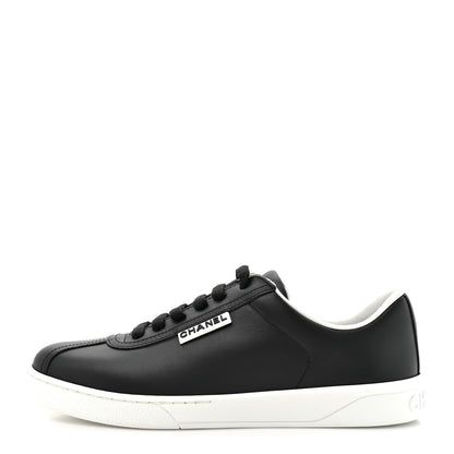 Chanel Calfskin CC Womens Sneakers 37 Black 1 of 10