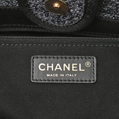 Chanel Mixed Fibers Calfskin Small Deauville Tote Black 6 of 10