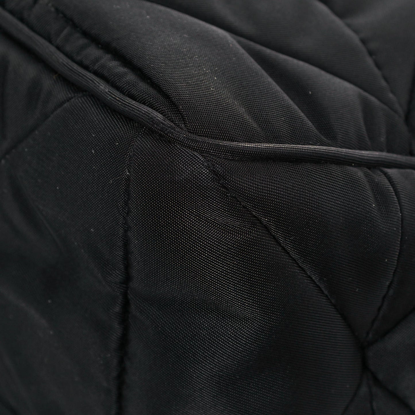 Re-Nylon Quilted Padded Flap Shoulder Bag Black