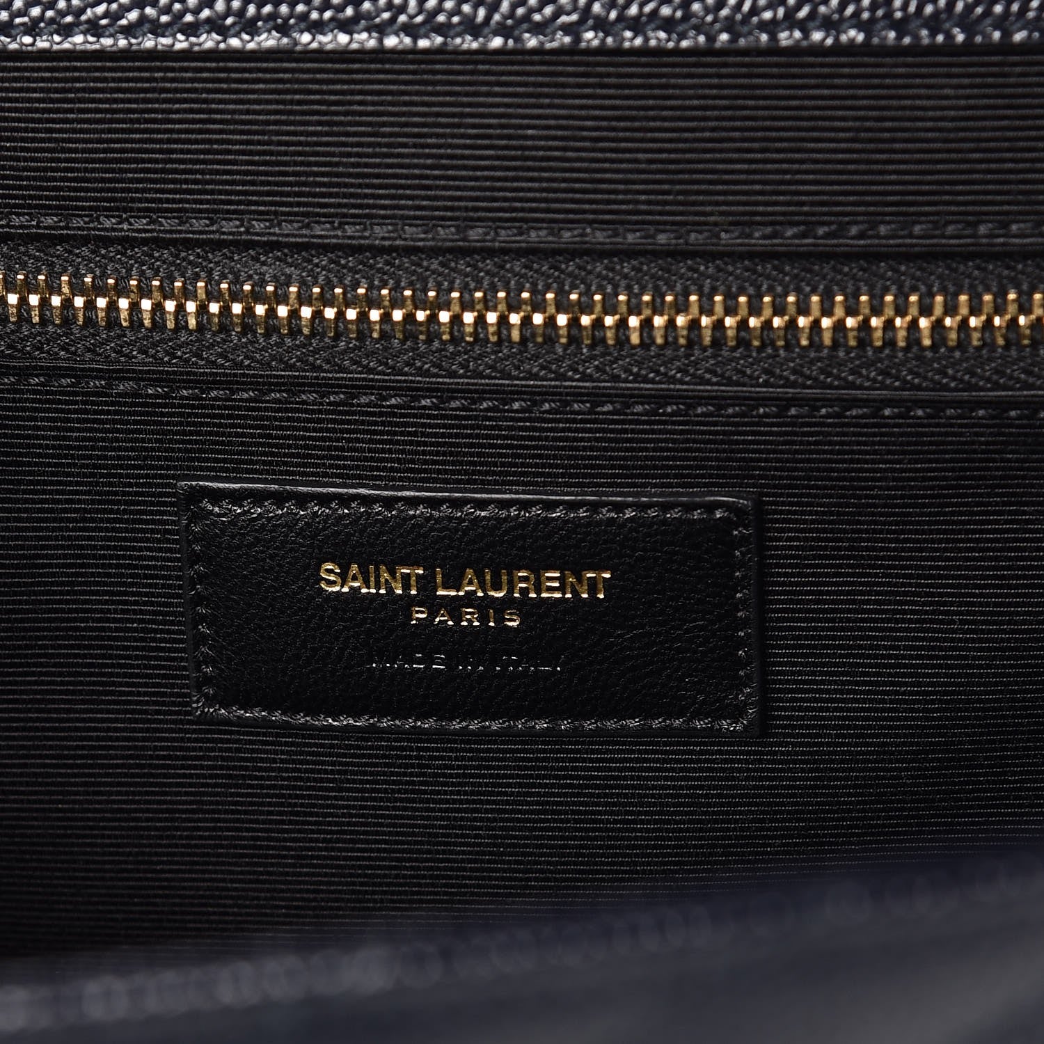 Saint Laurent Grain De Poudre Matelasse Chevron Large Monogram Satchel Midnight Blue 7 of 8