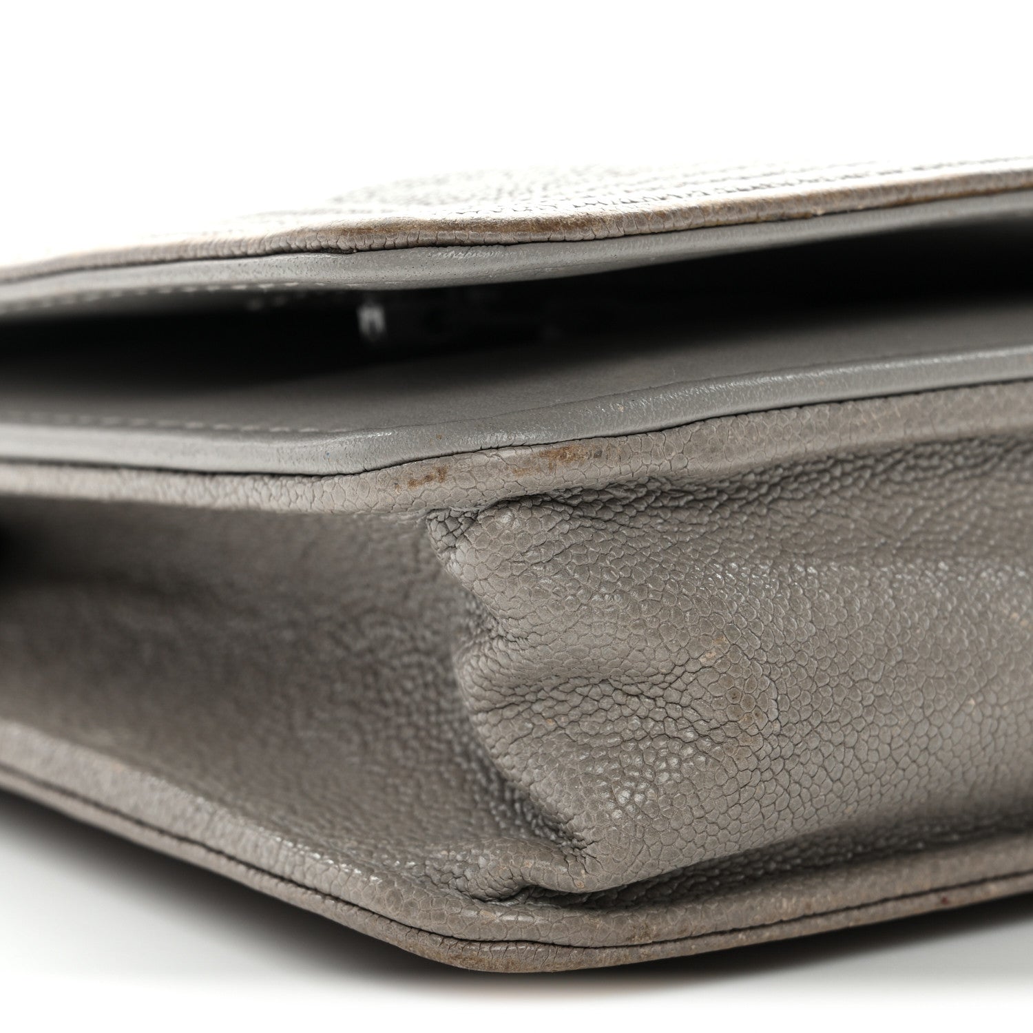 Chanel Caviar Quilted Boy Wallet On Chain WOC Grey 10 of 17