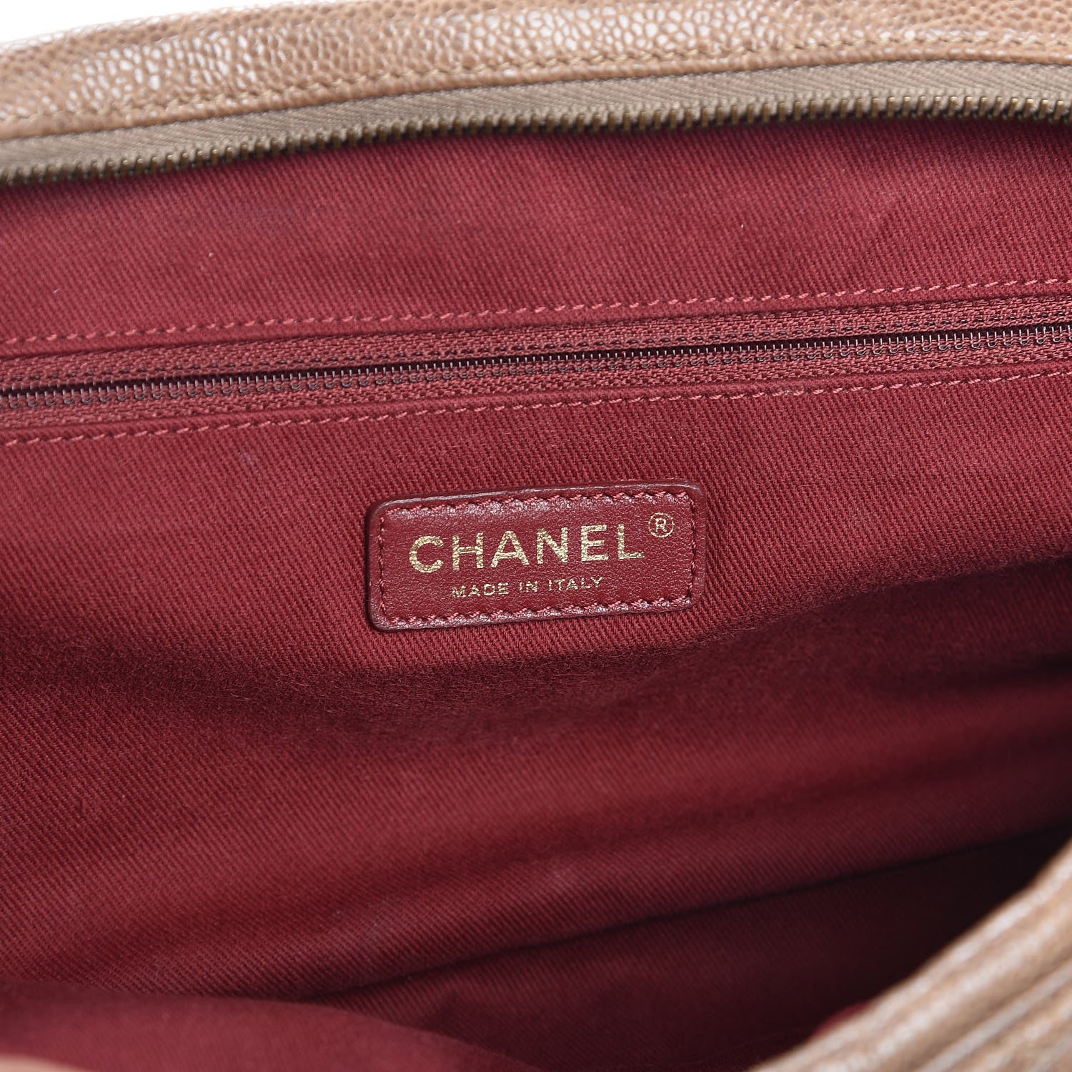 Chanel Crumpled Caviar Quilted Large Shiva Flap Beige 6 of 15