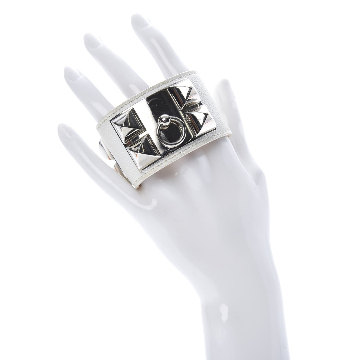 Hermes Epsom Collier de Chien CDC Bracelet S White 2 of 8
