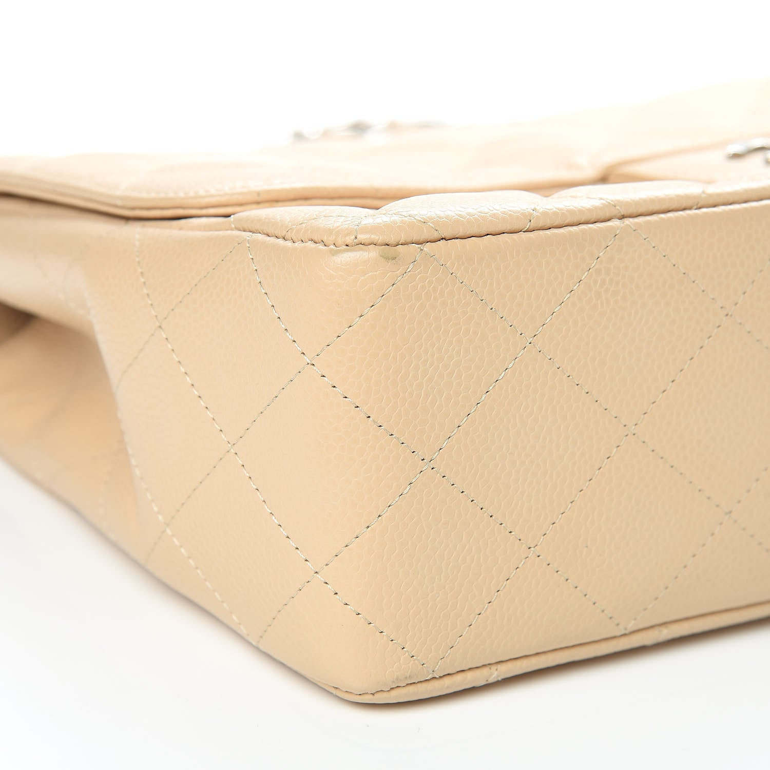 Chanel Caviar Quilted Jumbo Single Flap Beige Clair 8 of 23