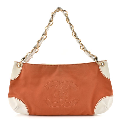 Chanel Lambskin Canvas CC Olsen Chain Small Shoulder Bag White Orange 1 of 16