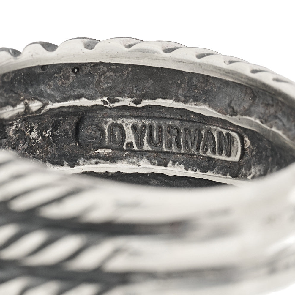 Sterling Silver 14K Yellow Gold Crossover Wave Ring 54 7