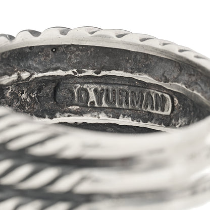 David Yurman Sterling Silver 14K Yellow Gold Crossover Wave Ring 54 7 4 of 4