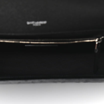 Saint Laurent Grain De Poudre Textured Mixed Matelasse Large Triquilt Monogram Satchel Black 5 of 10