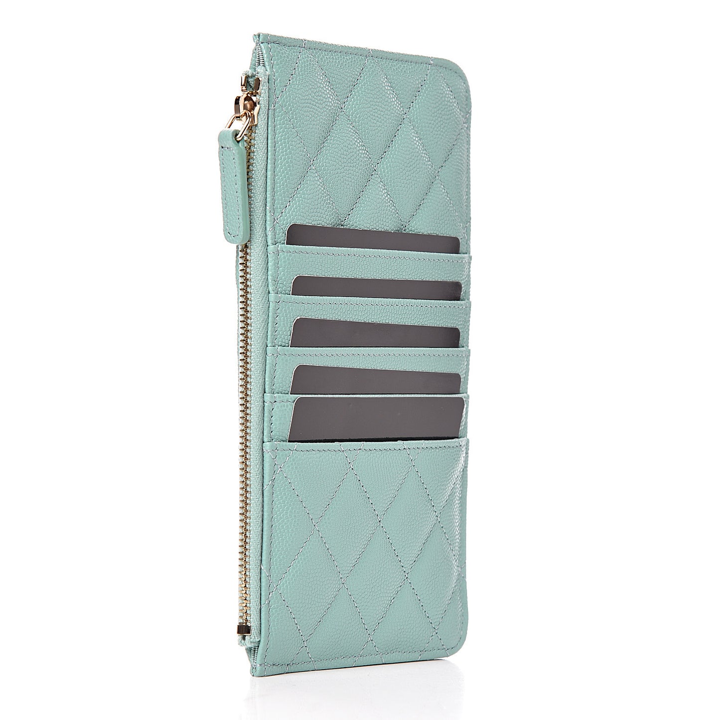 Caviar Quilted Classic iPhone Pouch Green