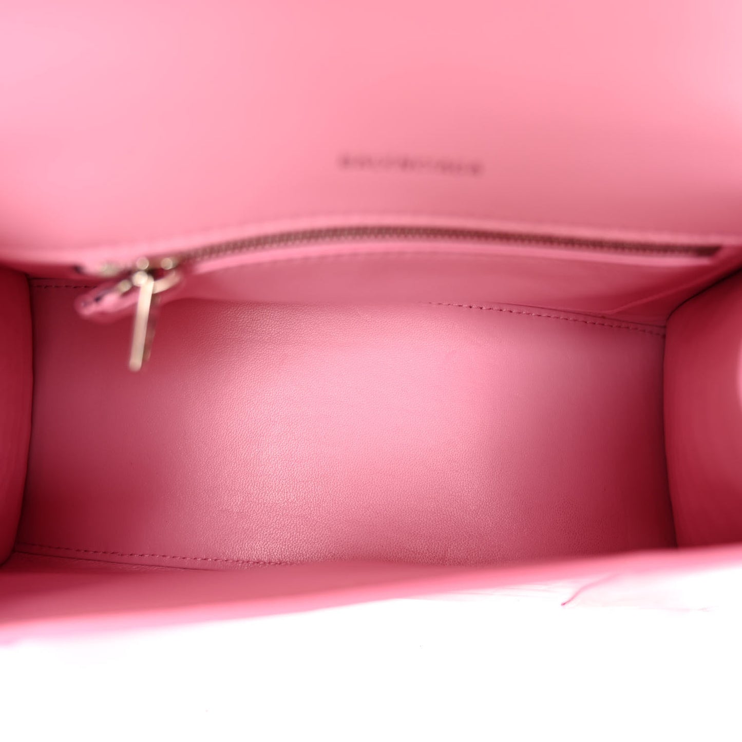 Semi Shiny Calfskin Crocodile Embossed Small Hourglass Top Handle Bag Pink