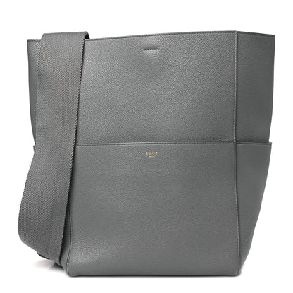 Celine Soft Grained Calfskin Sangle Bucket Bag Grey 1 of 12