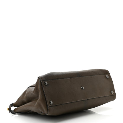Fendi Goatskin Zucca Medium Peekaboo Iconic Satchel Taupe Tobacco Moro 3 of 9