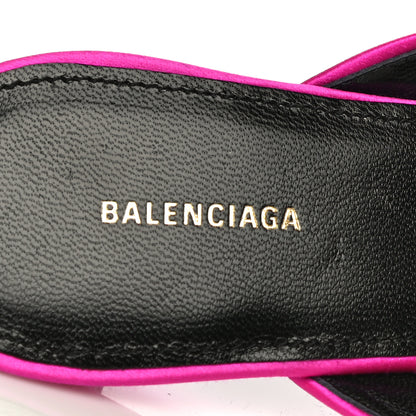 Balenciaga Satin Pointed Toe Knife 40mm Mules 38 Rose Fuchsia 18 of 19