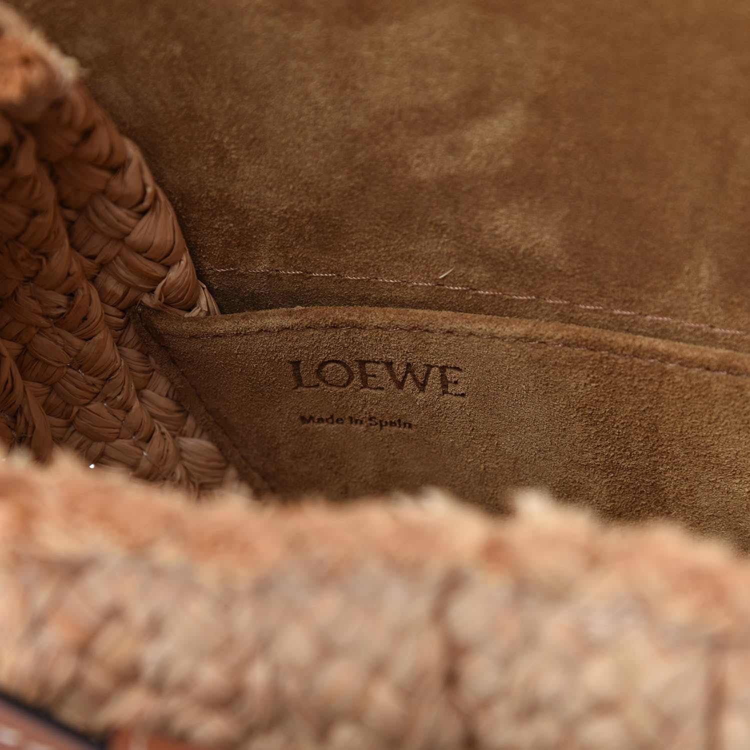 Loewe Calfskin Raffia Small Gate Crossbody Bag Natural Tan 8 of 9