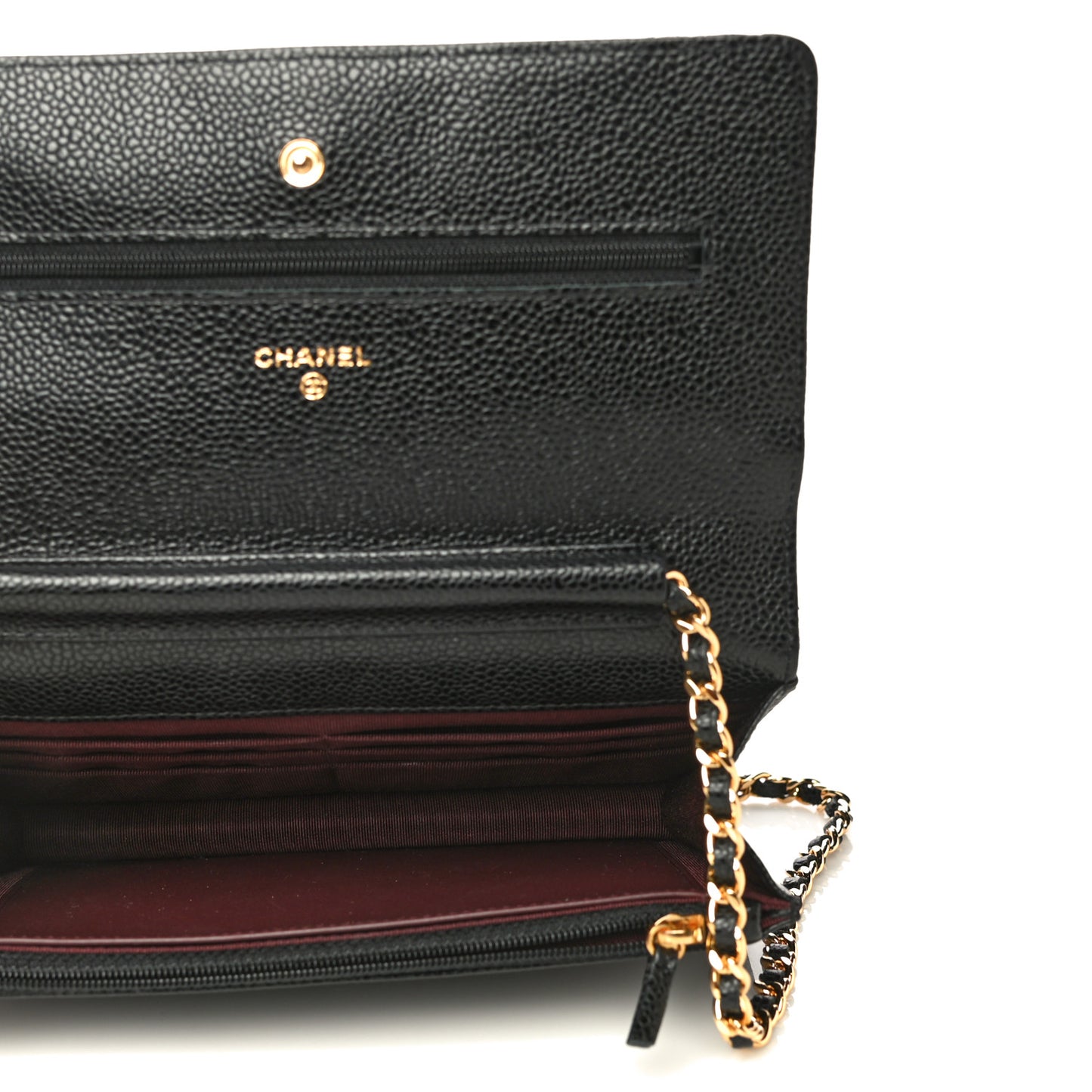 Caviar Quilted Wallet On Chain WOC Black