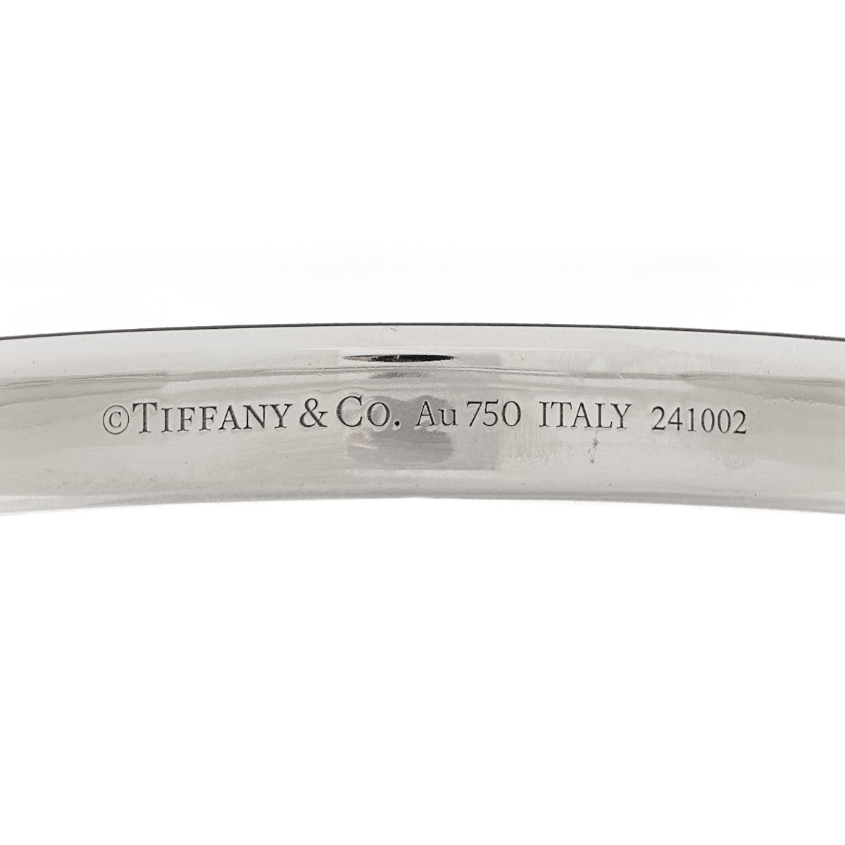 18K White Gold Tiffany Lock Bangle Bracelet
