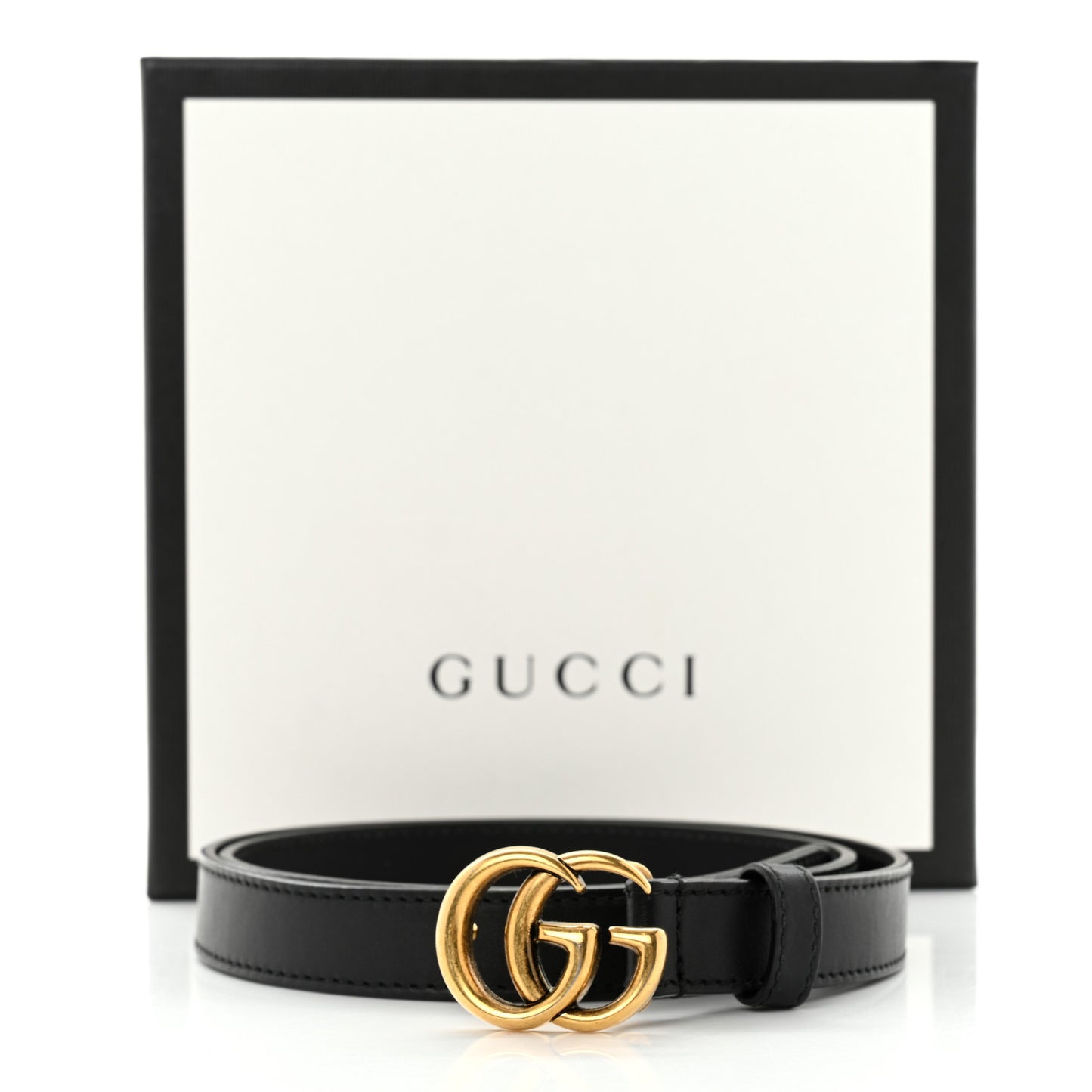 Calfskin Double G 20mm Belt 75 30 Black