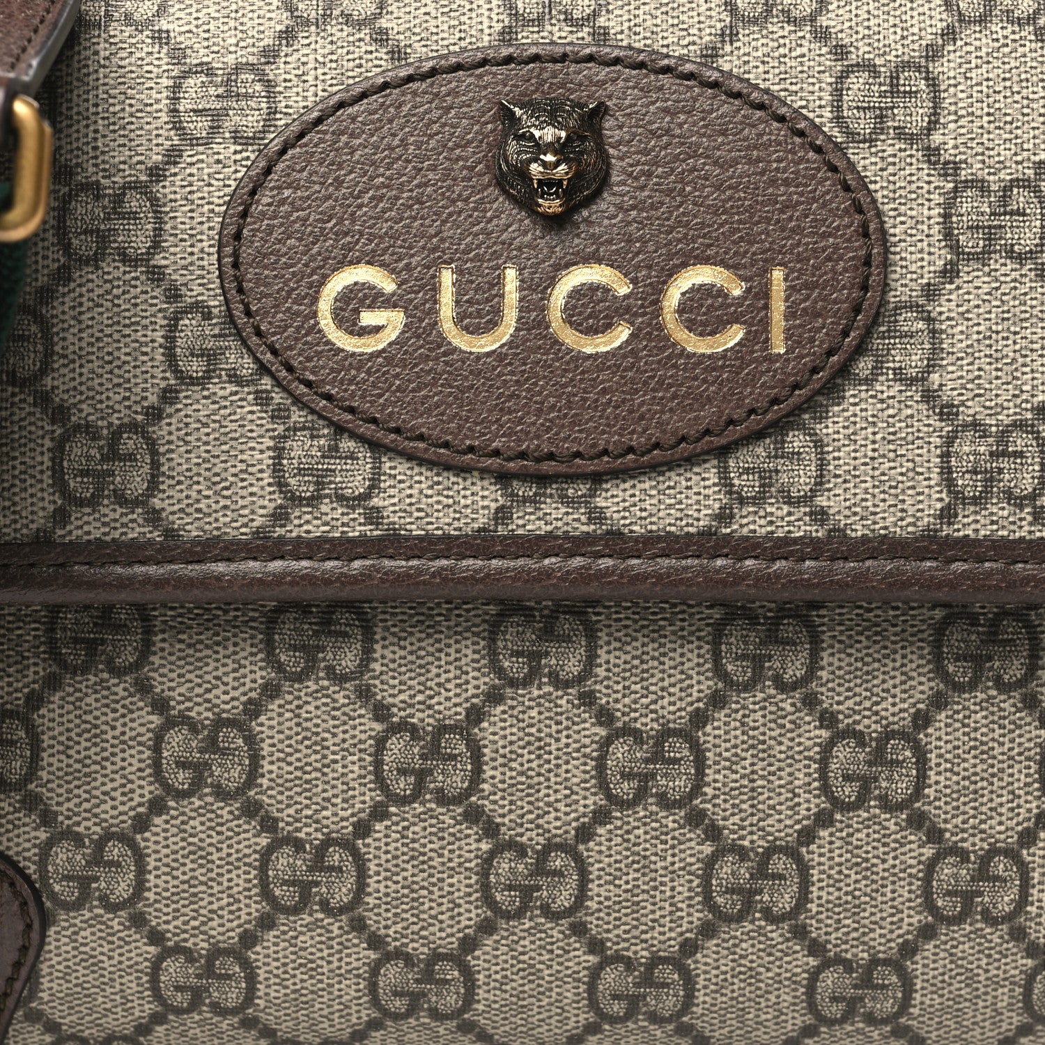 Gucci GG Supreme Monogram Web Small Neo Vintage Double Flap Messenger Bag Beige New Acero 8 of 10