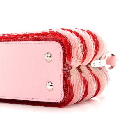 Louis Vuitton Sequins Metallic Taurillon Capucines Mini Pink 11 of 12