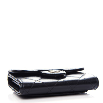Chanel Lambskin Quilted Flap Card Holder Wallet Black 4 of 9