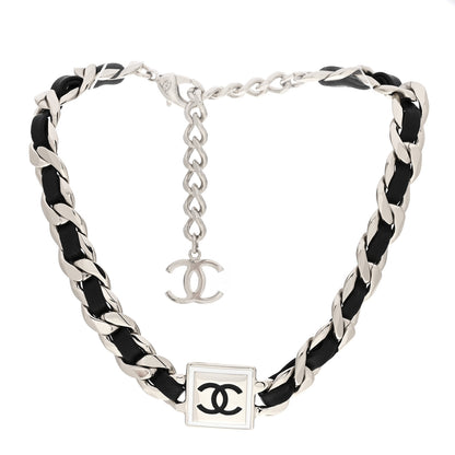 Chanel Metal Lambskin CC Square Choker Gold Black White 2 of 3