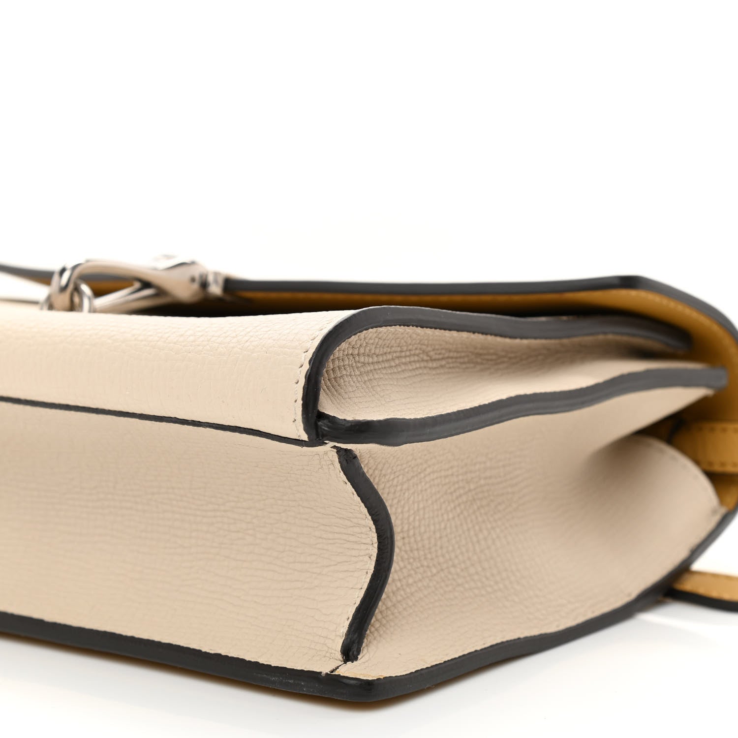 Burberry Derby Calfskin Bi-Color Small Macken Crossbody Bag Limestone Cornflower Yellow 9 of 9