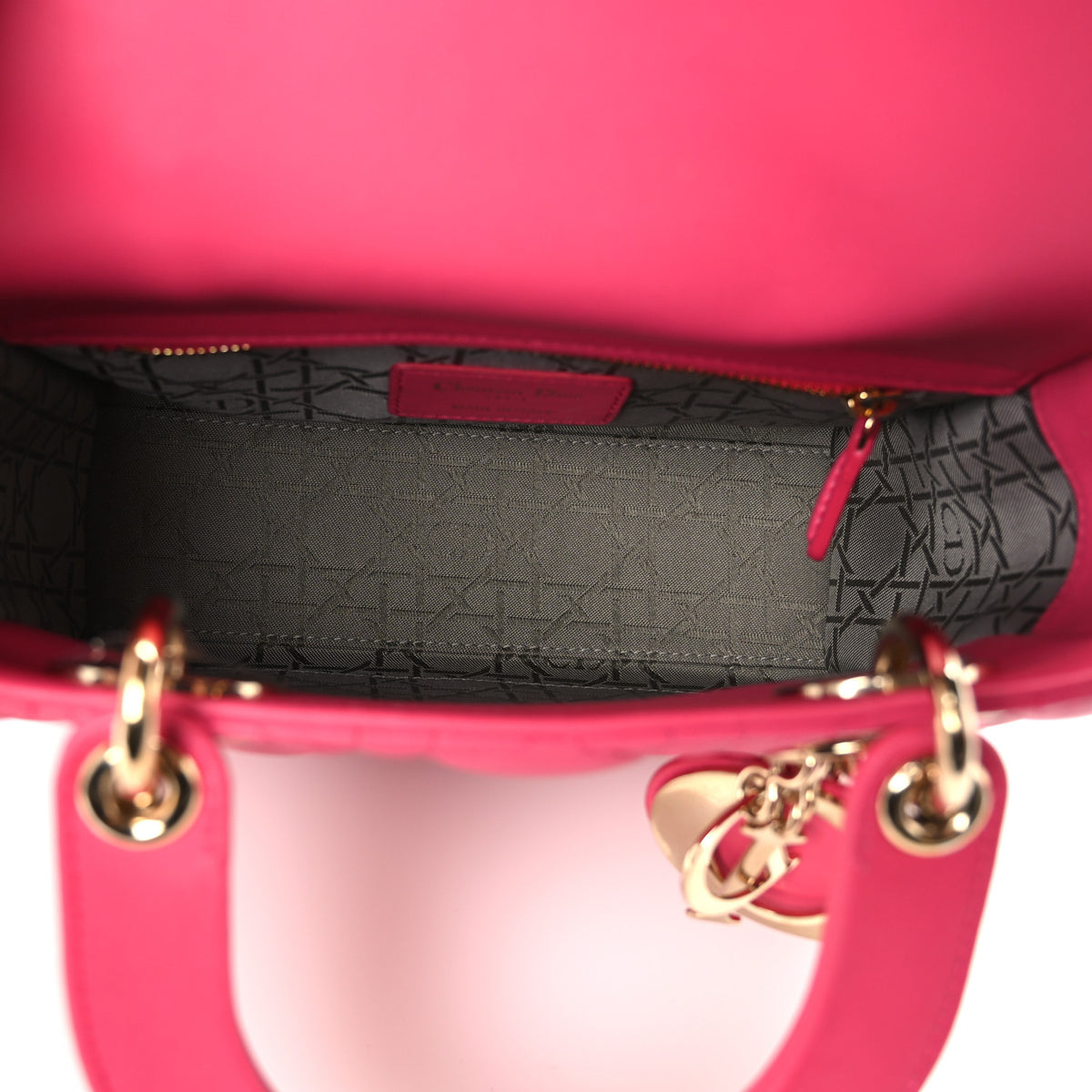 Christian Dior Lambskin Cannage Small My ABCDior Lady Dior Fuchsia 5 of 10