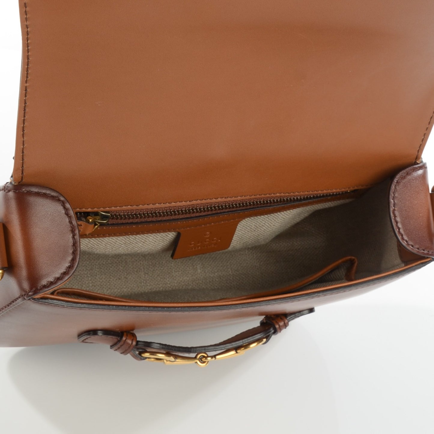 Calfskin Medium Lady Web Shoulder Bag Cuir
