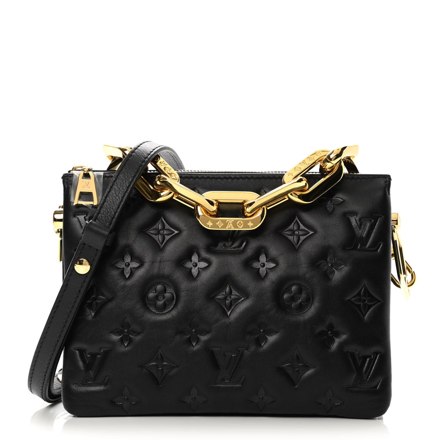 Lambskin Embossed Monogram Coussin BB Black