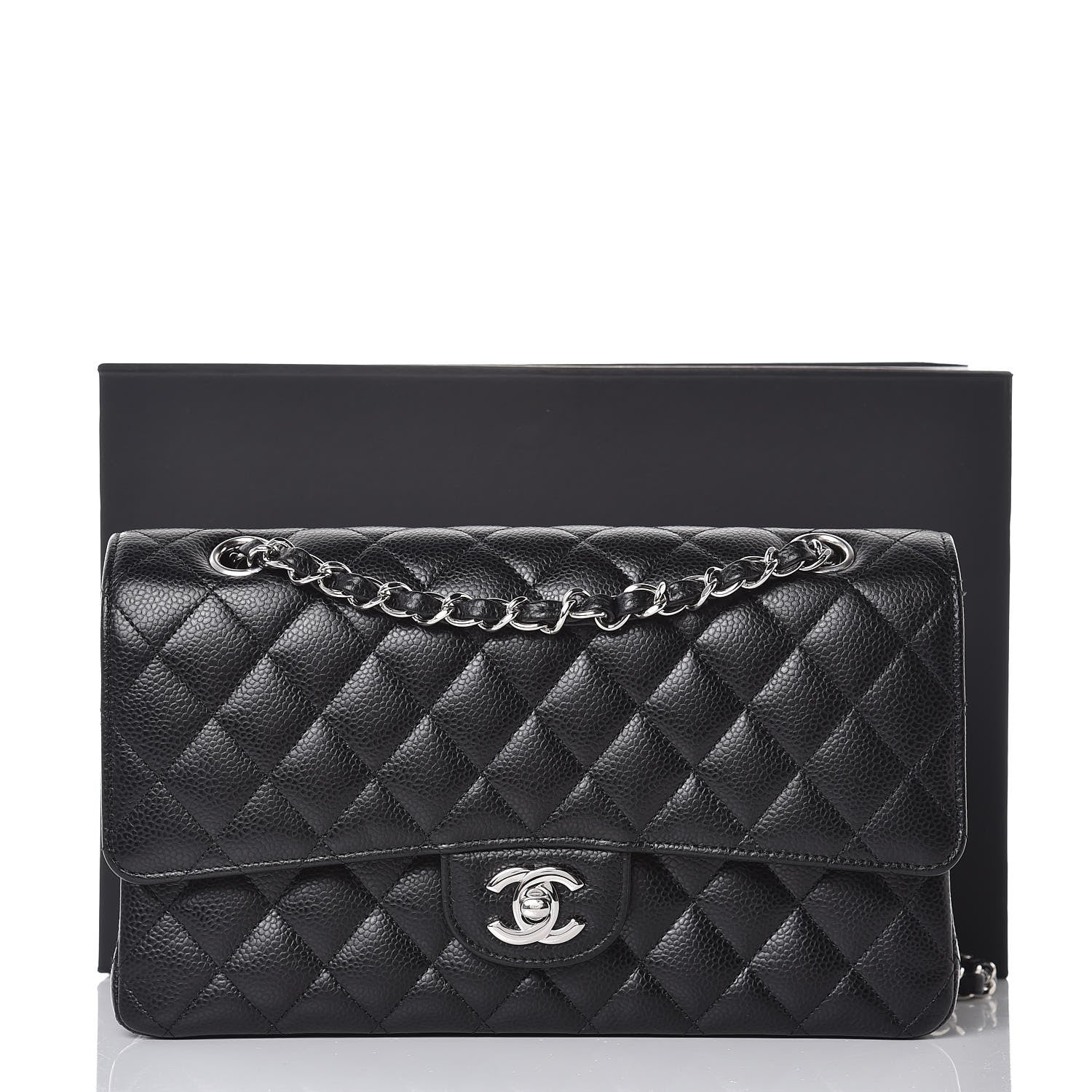 Chanel Caviar Quilted Medium Double Flap Black 8 of 8
