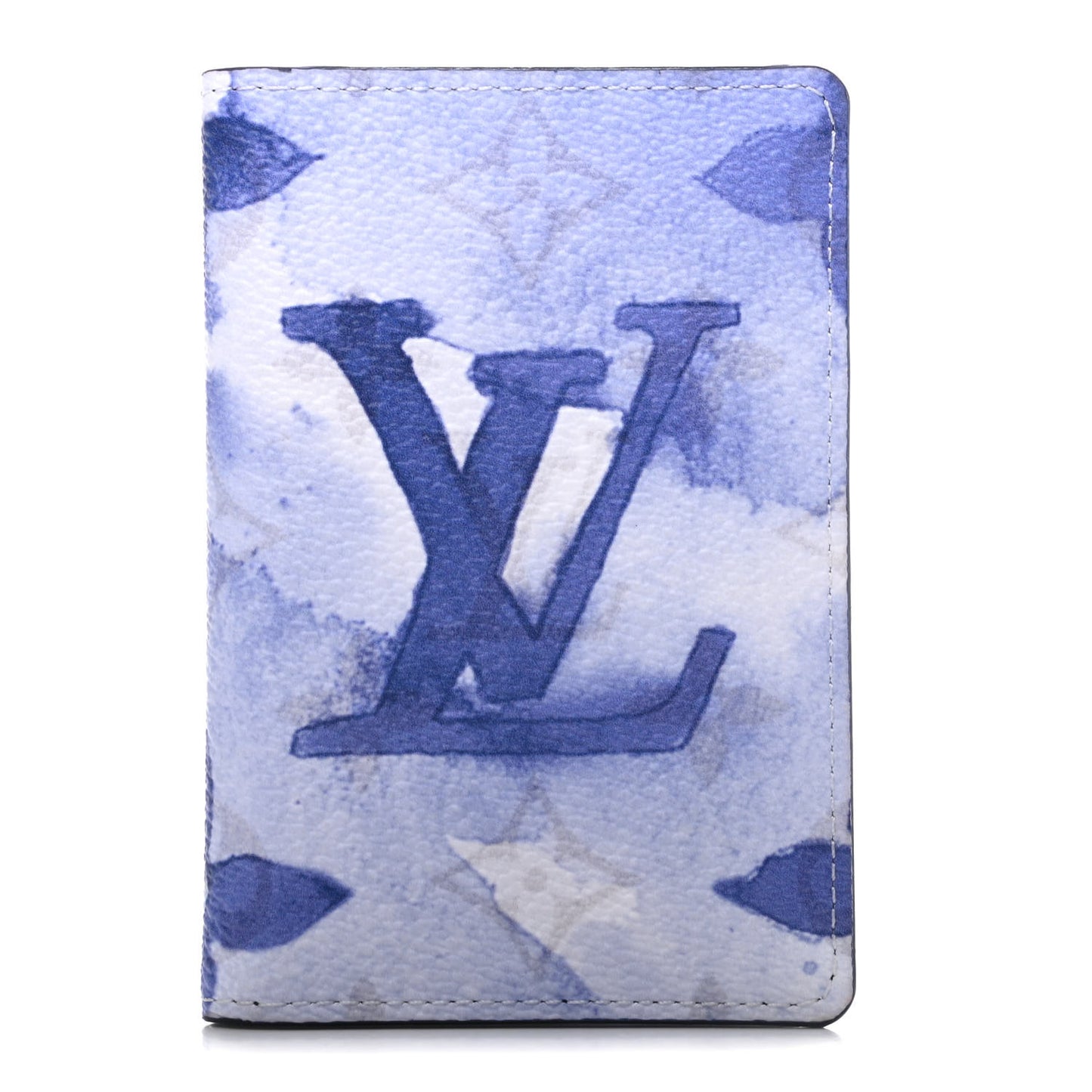 Monogram Watercolor Pocket Organizer Blue
