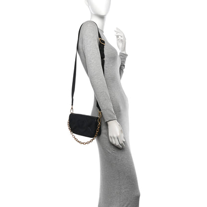 Louis Vuitton Calfskin Bubblegram Wallet On Strap Black 2 of 12