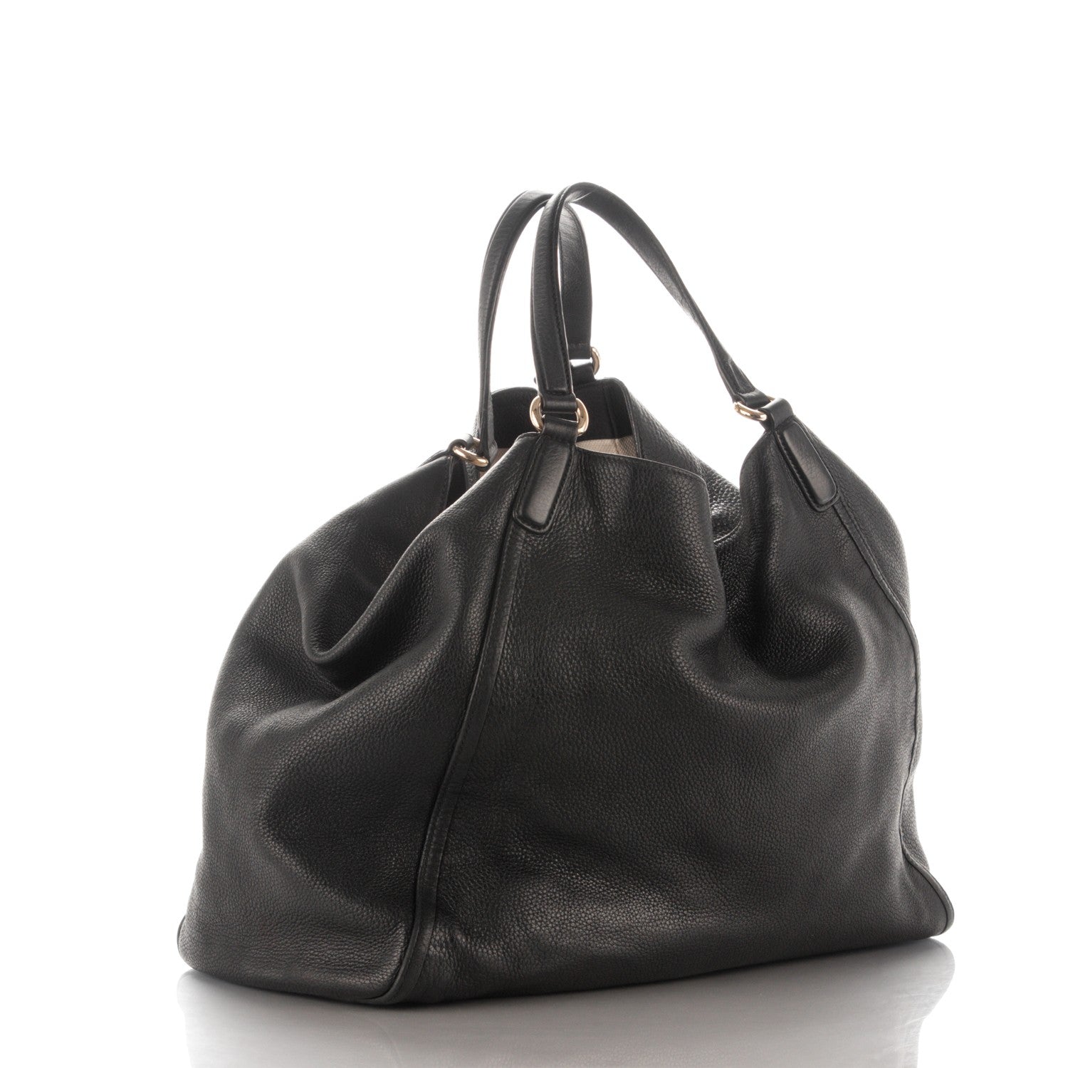 Gucci Pebbled Calfskin Large Soho Shoulder Bag Black 3 of 7