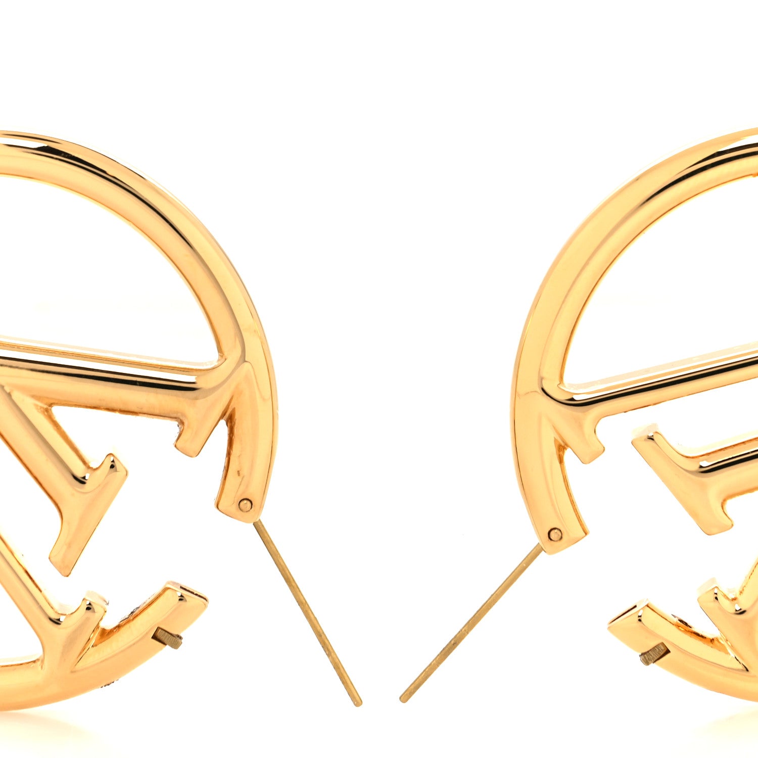 Louis Vuitton Metal Louise Hoop Earrings Gold 3 of 4