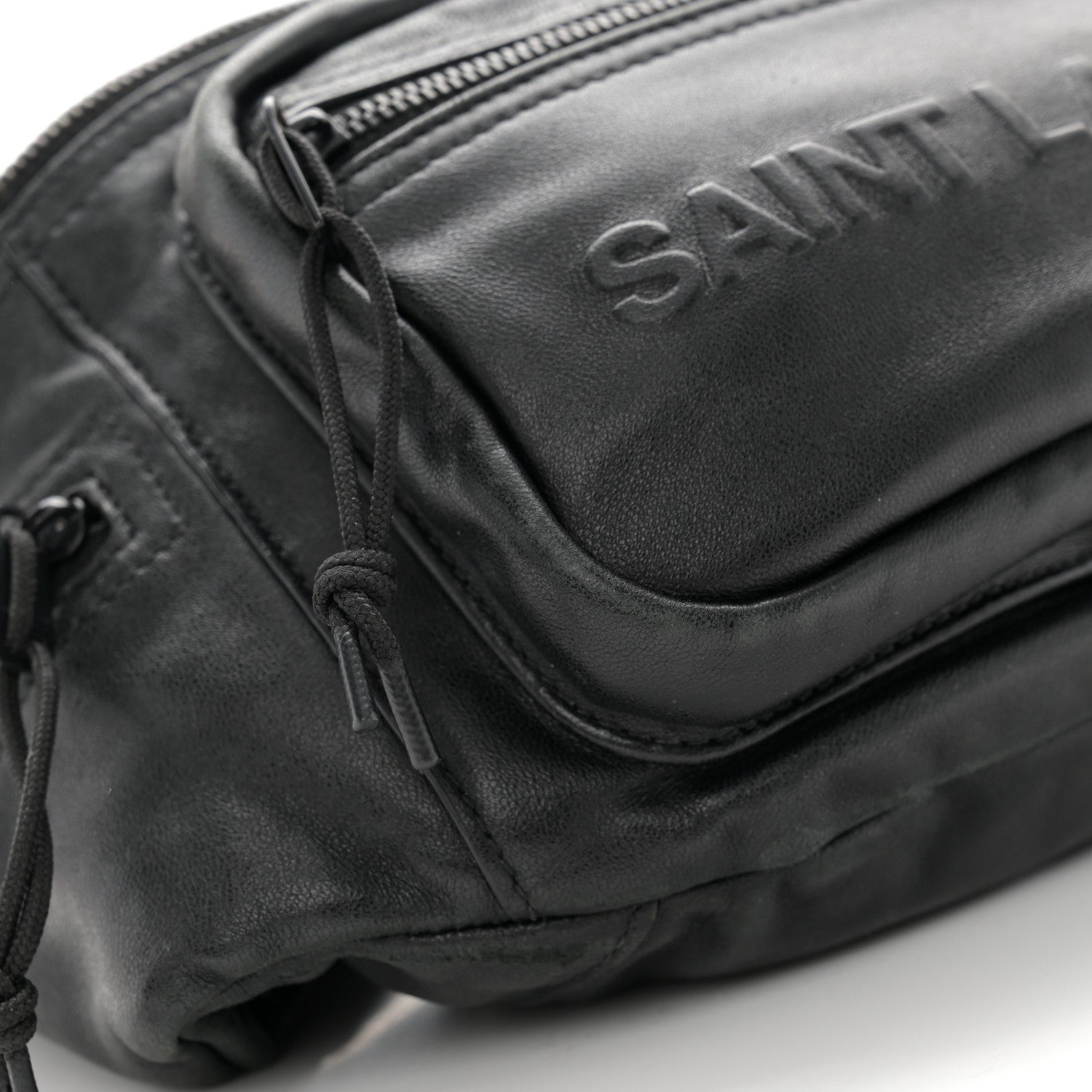 Saint Laurent Lambskin Logo Ripstop Body Belt Bag Black 10 of 11