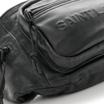 Saint Laurent Lambskin Logo Ripstop Body Belt Bag Black 10 of 11