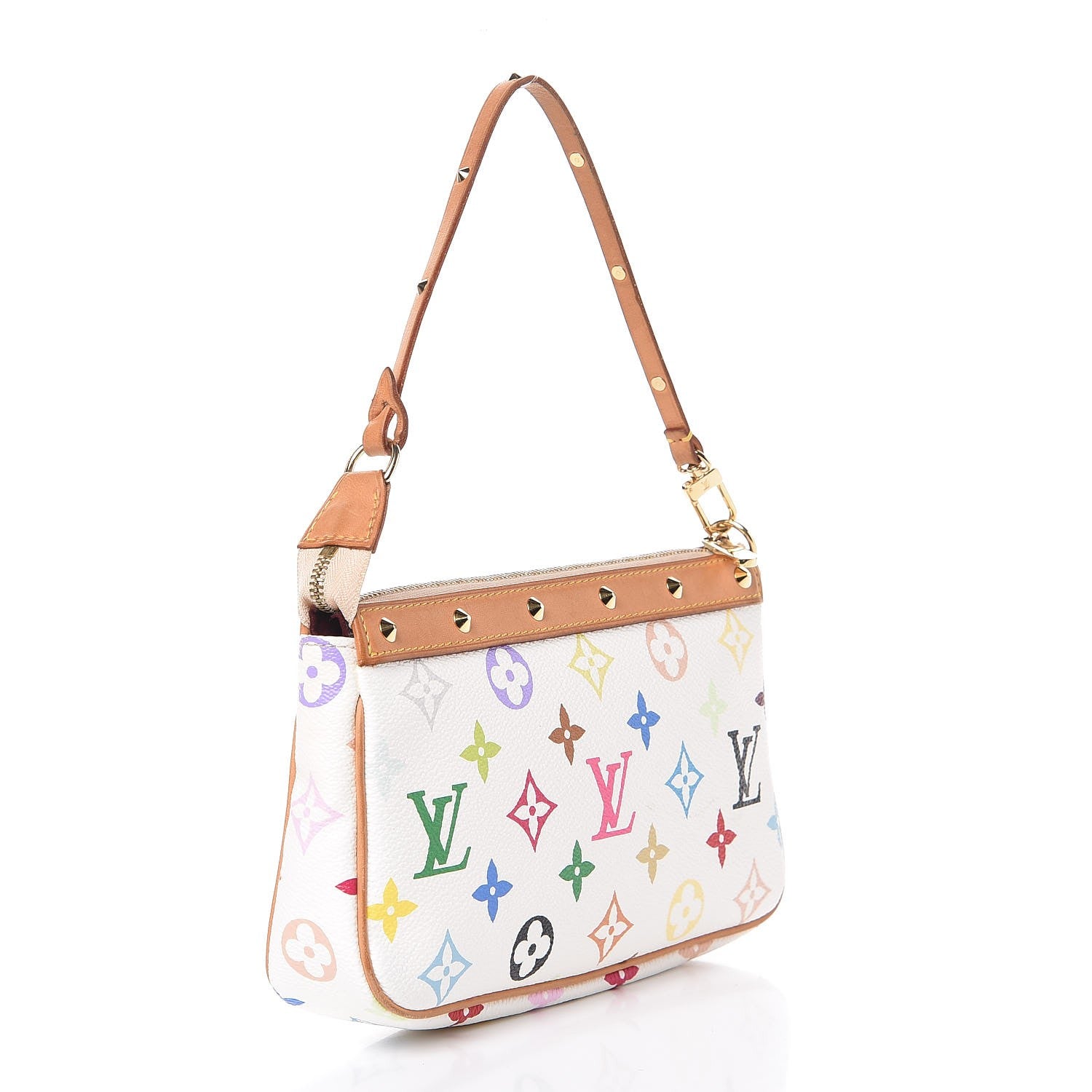 Louis Vuitton Monogram Multicolor Pochette Accessories White 3 of 11