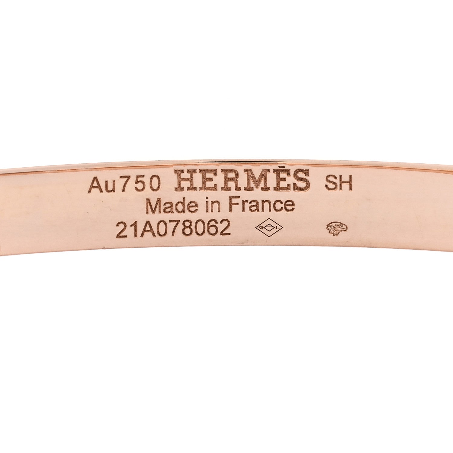 Hermes 18K Rose Gold Diamond PM H D'Ancre Bracelet SH 3 of 3