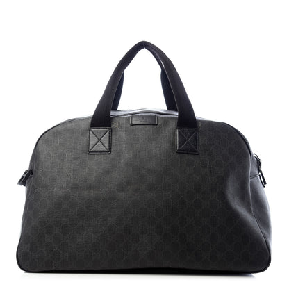 Gucci GG Supreme Monogram Large Duffle Black Grey 1 of 10