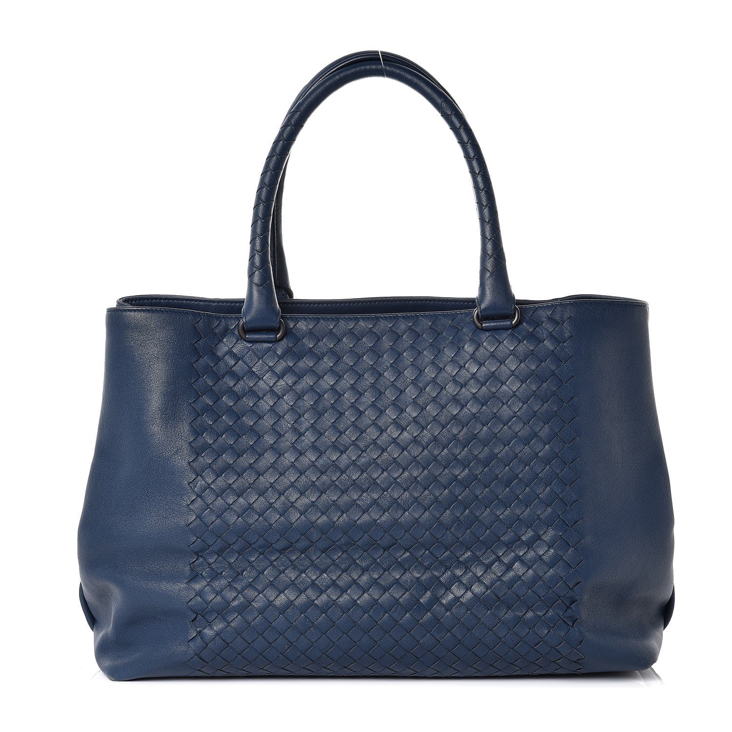 Bottega Veneta Calfskin Intrecciato Tote Dark Denim 1 of 7