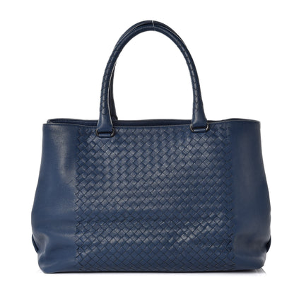Bottega Veneta Calfskin Intrecciato Tote Dark Denim 1 of 7