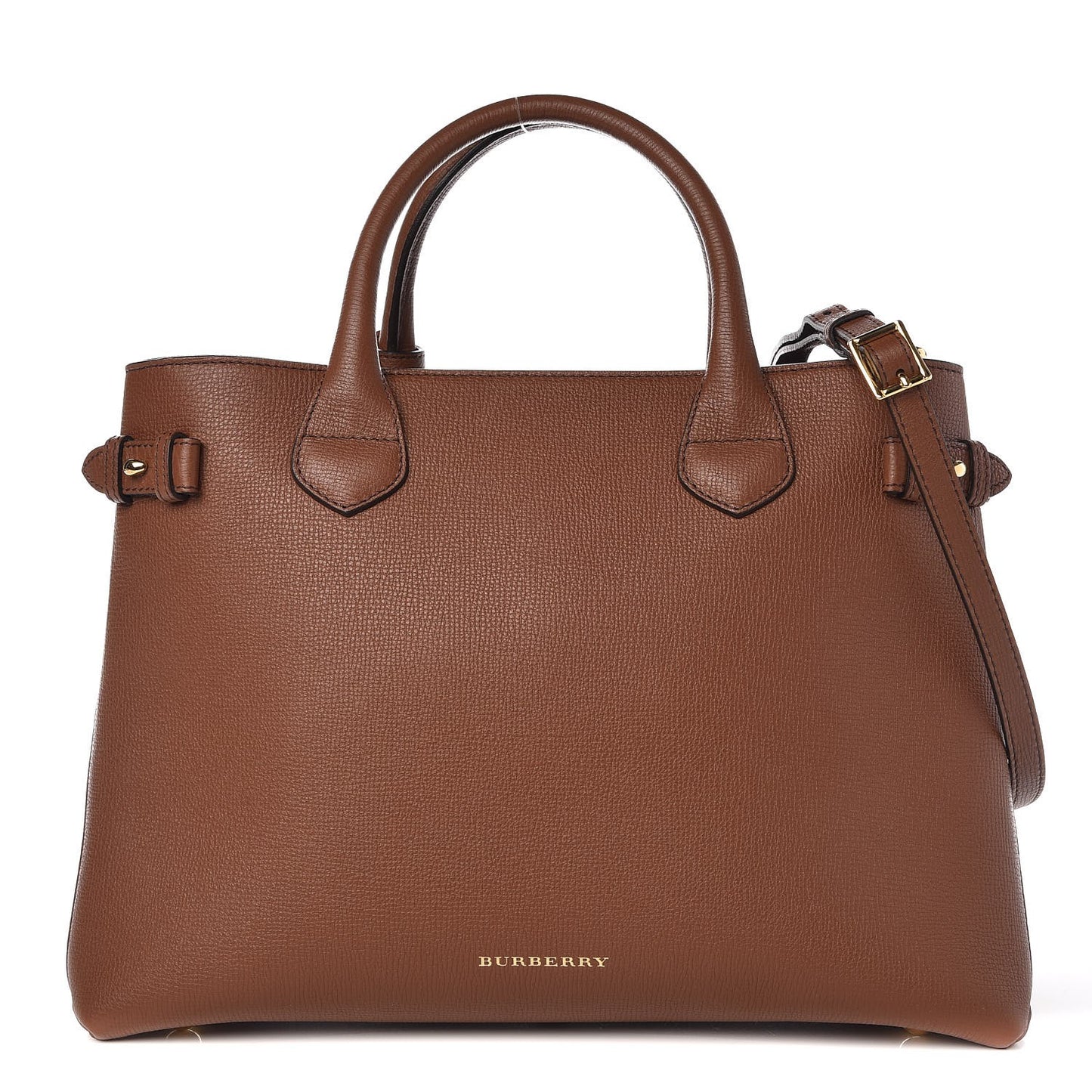 Grainy Calfskin House Check Medium Banner Tote Tan
