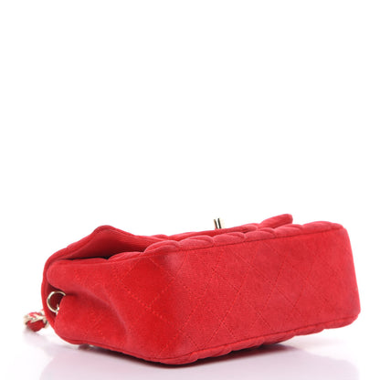Chanel Velvet Quilted Mini Rectangular Flap Red 4 of 15