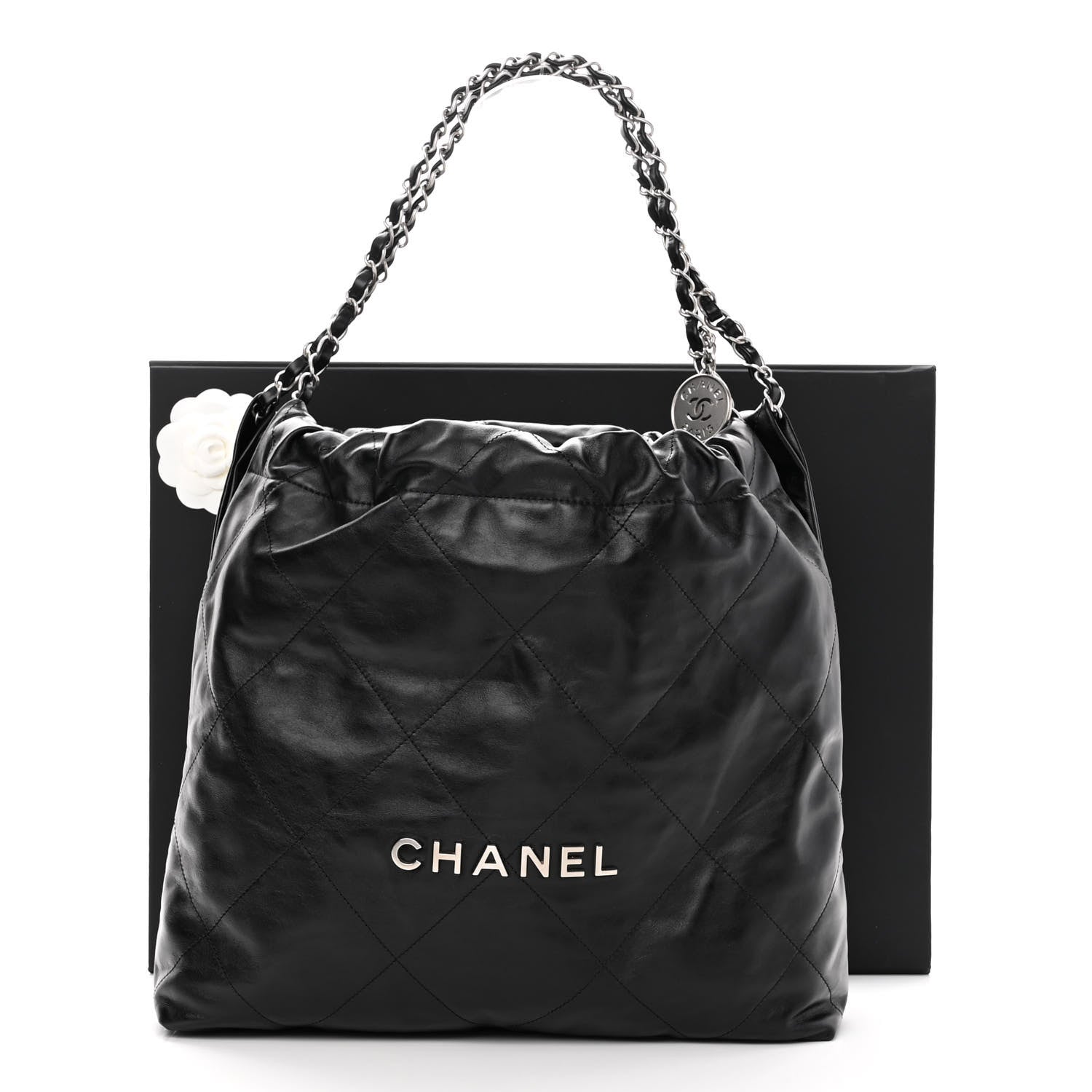 Chanel Shiny Calfskin Quilted Chanel 22 Black 11 of 11