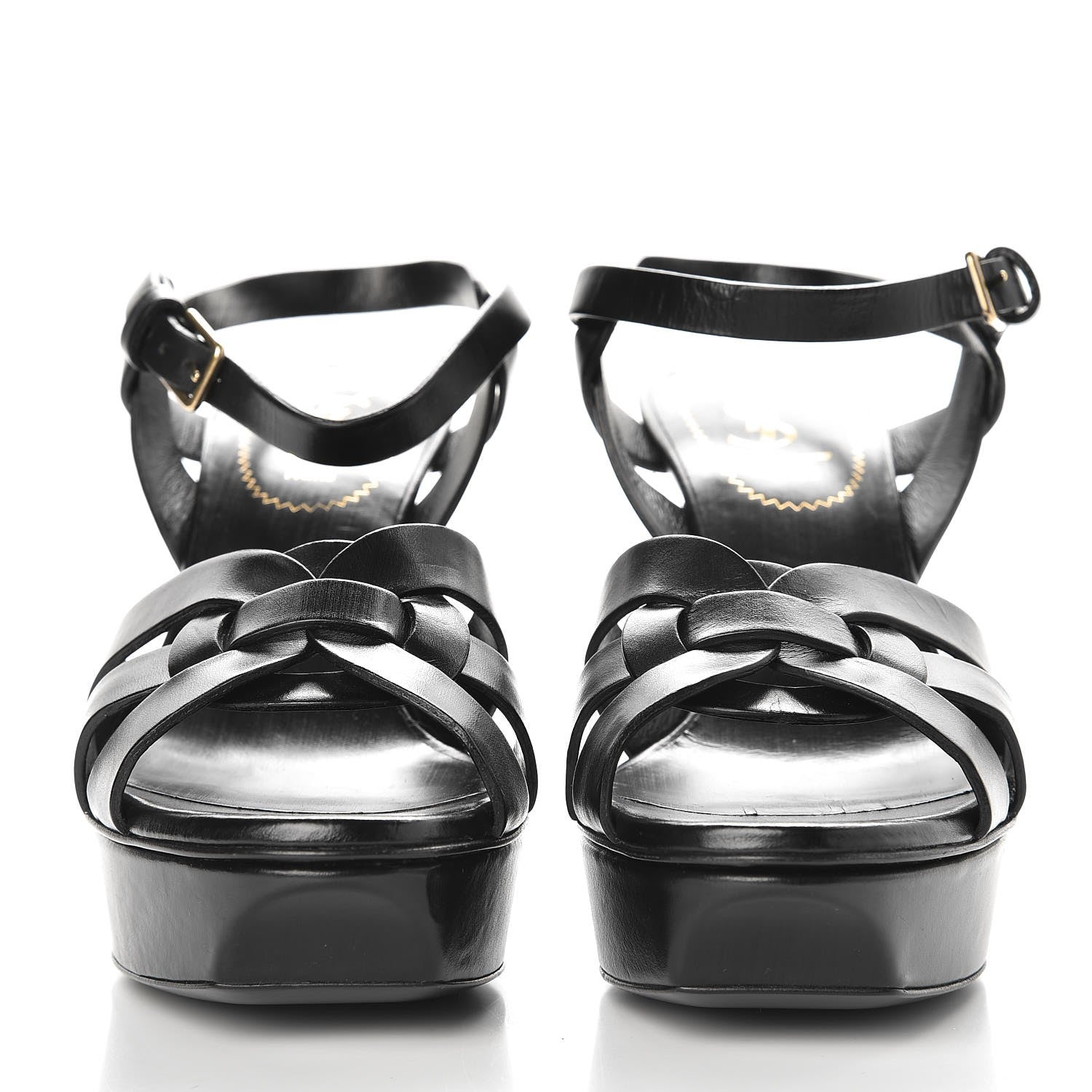Saint Laurent Patent Tribute 75 Platform Sandals 36.5 Black 2 of 8