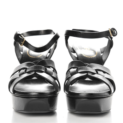 Saint Laurent Patent Tribute 75 Platform Sandals 36.5 Black 2 of 8