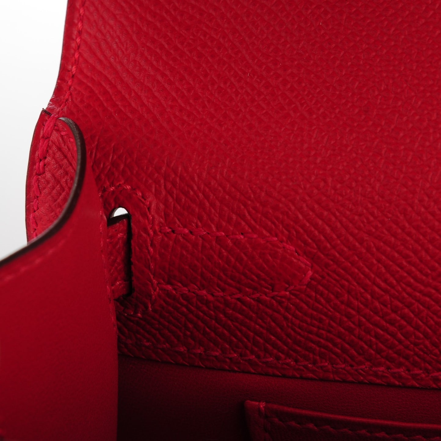 Epsom Kelly Pochette Clutch Rouge Casaque