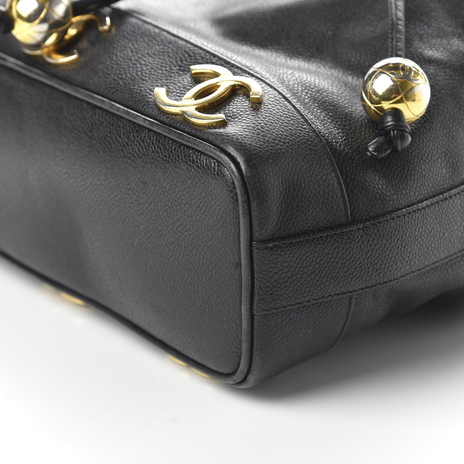 Chanel Caviar CC Drawstring Shoulder Bag Black 7 of 10