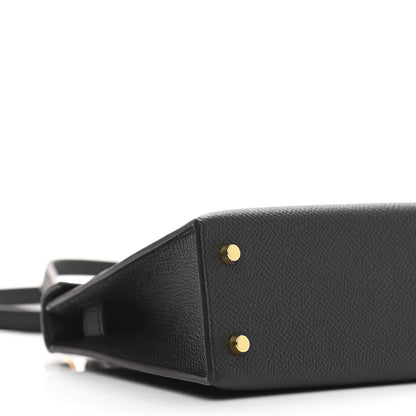 Hermes Epsom Mini Kelly Sellier 20 Black 10 of 12